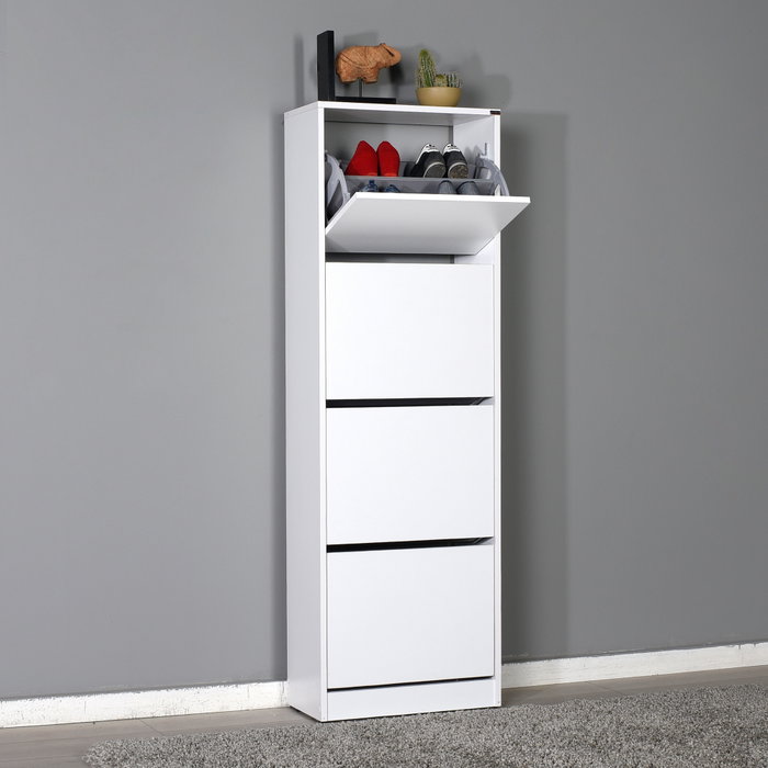 Hanah Home Zapatero Blanco con 4 Cajones Hanah Home Zapatero Blanco con 4 Cajones